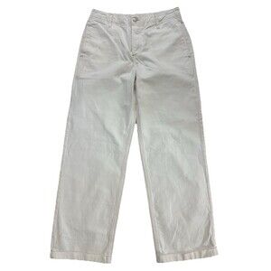 Free People White Denim Straight Leg Jeans With Cuffed Bottom Women’s Size 25